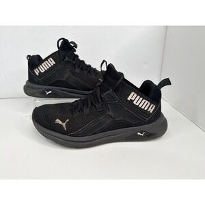 Puma Womens 7.5 Black Athletic Sneakers Training Shoes 379290-04 Lace Up